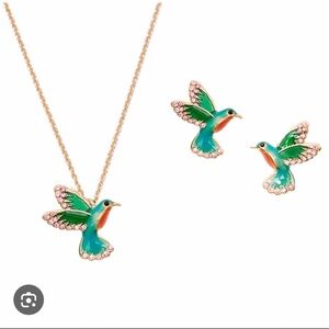 NWT Kate Spade New York Scenic Route Hummingbird Stud Earrings & Necklace Set
